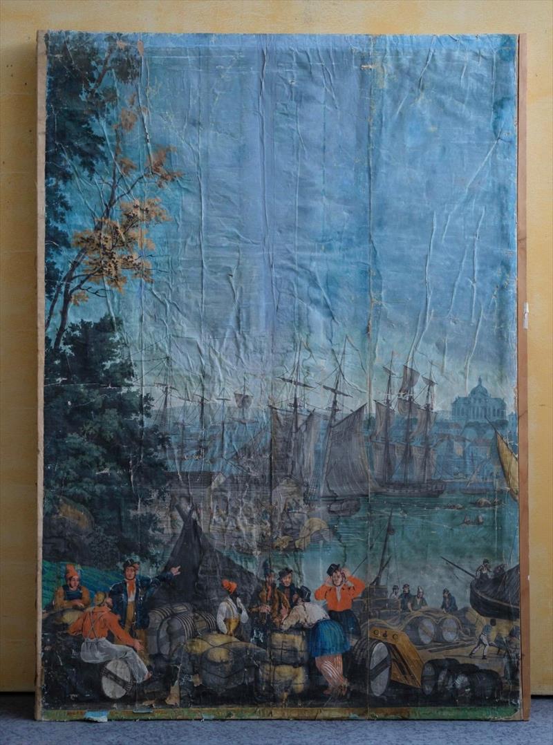 Pannello Zuber “Porto di Boston” – papier peint panoramico, XIX secolo