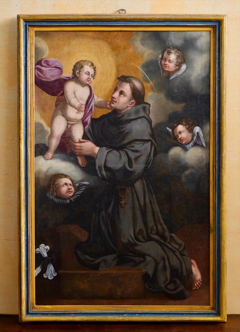Sant’Antonio da Padova con il Bambino, olio su tela prima metà XVIII secolo – ambito italiano