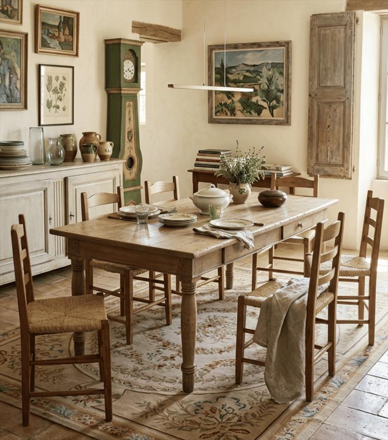 Tavolo toscano in olmo massello, inizio Ottocento – patina sbiadita