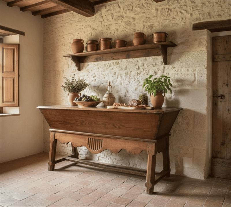 Madia da pane piemontese del Settecento in legno massello