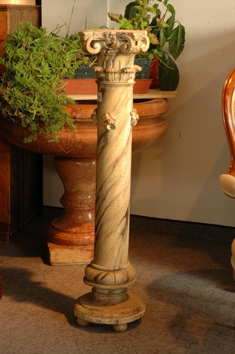 Marbled Neoclassical Column, Ionic Echoes in Tuscany