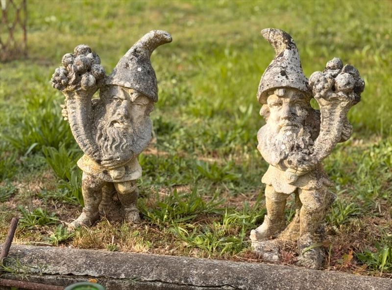 Ancient Tuscan Gnomes. Bearded guardians of the garden.